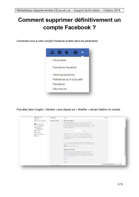 Facebook Supprimer définitivement mon compte couv